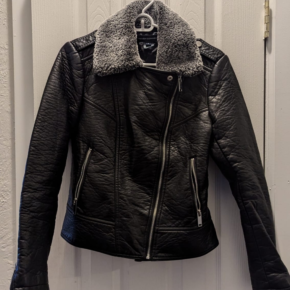 Faux Black Leather Jacket